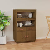 vidaXL Hoge kast 67x40x108,5 cm massief grenenhout