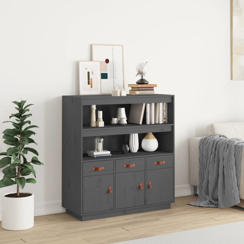 vidaXL Hoge kast 100x40x108,5 cm massief grenenhout