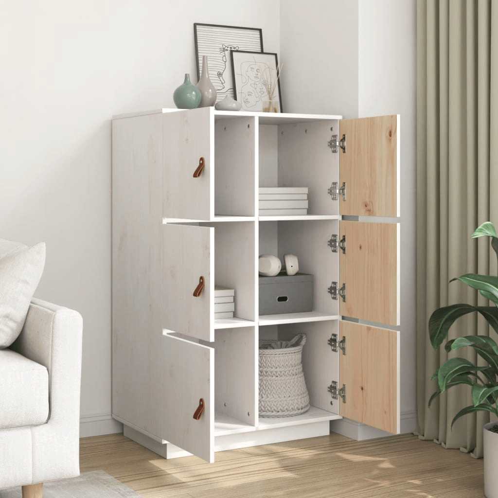 vidaXL Hoge kast 67x40x108,5 cm massief grenenhout