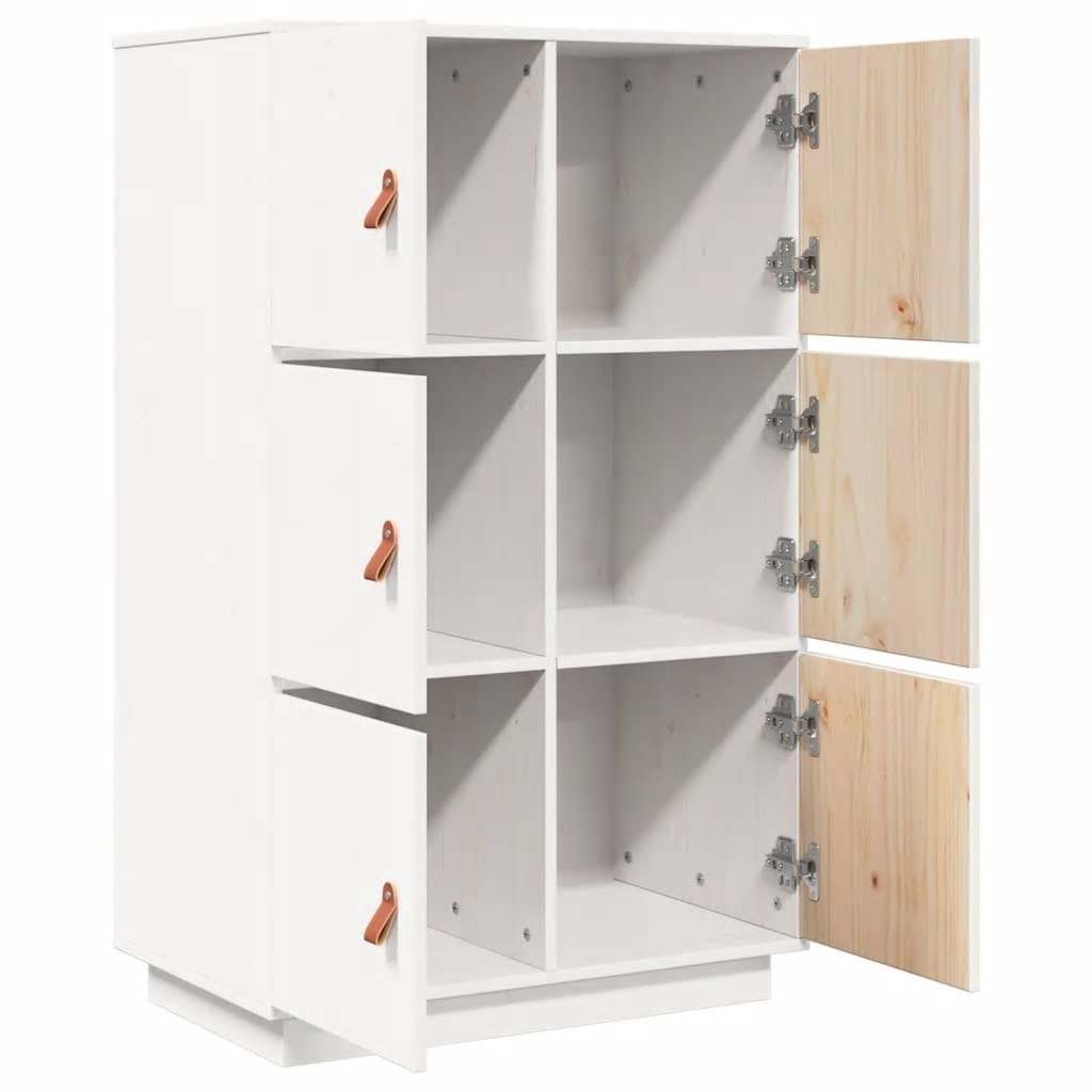vidaXL Hoge kast 67x40x108,5 cm massief grenenhout