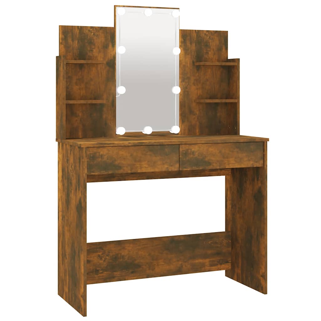 vidaXL Kaptafel met LED-verlichting 96x40x142 cm betongrijs