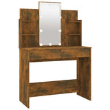 vidaXL Kaptafel met LED-verlichting 96x40x142 cm betongrijs
