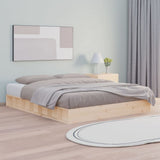 vidaXL Cadre de lit sans matelas massif vert grenenhout wasbruin 200x200 cm