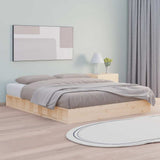 vidaXL Cadre de lit sans matelas massif vert grenenhout wasbruin 200x200 cm