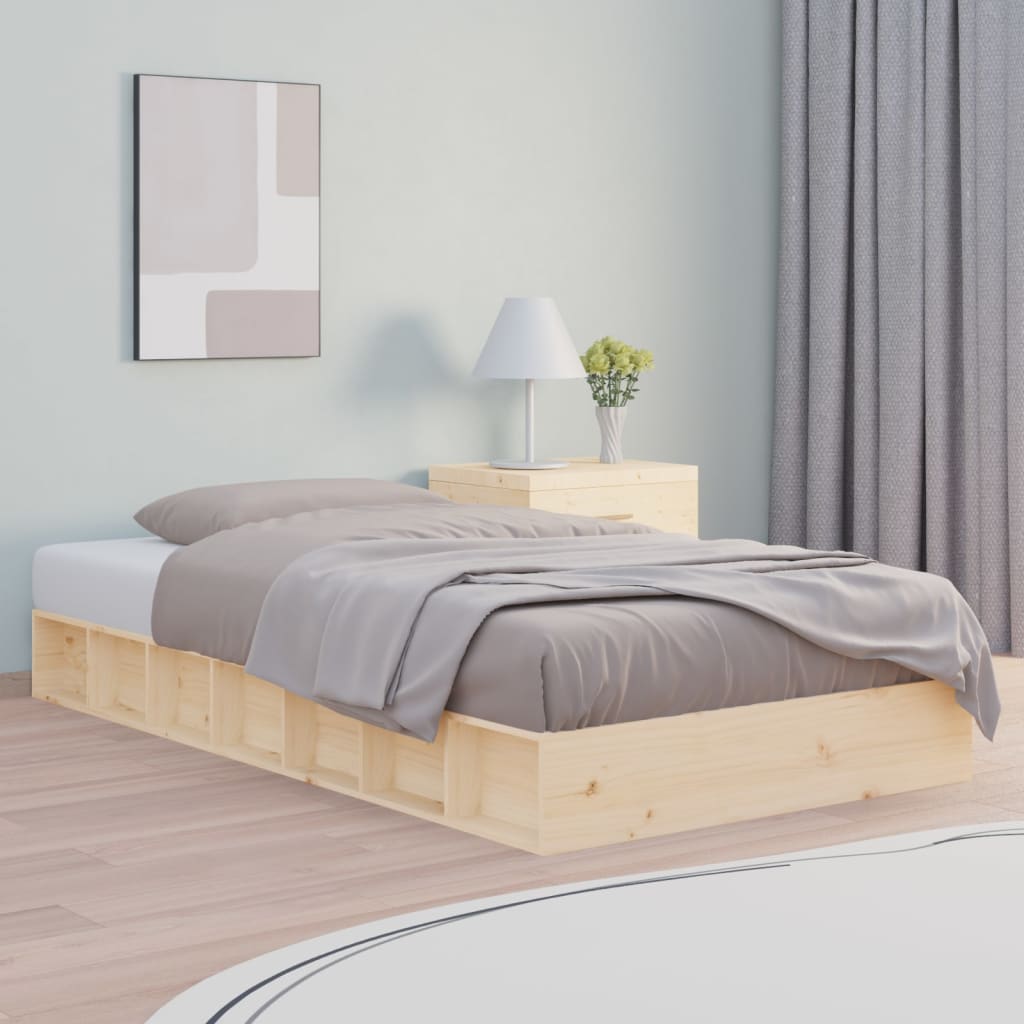 vidaXL Cadre de lit sans matelas massif vert grenenhout wasbruin 200x200 cm