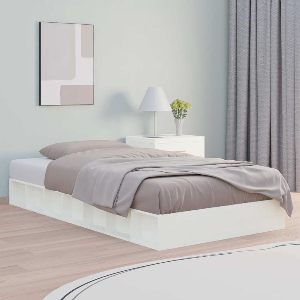 vidaXL Cadre de lit sans matelas massif vert grenenhout wasbruin 200x200 cm