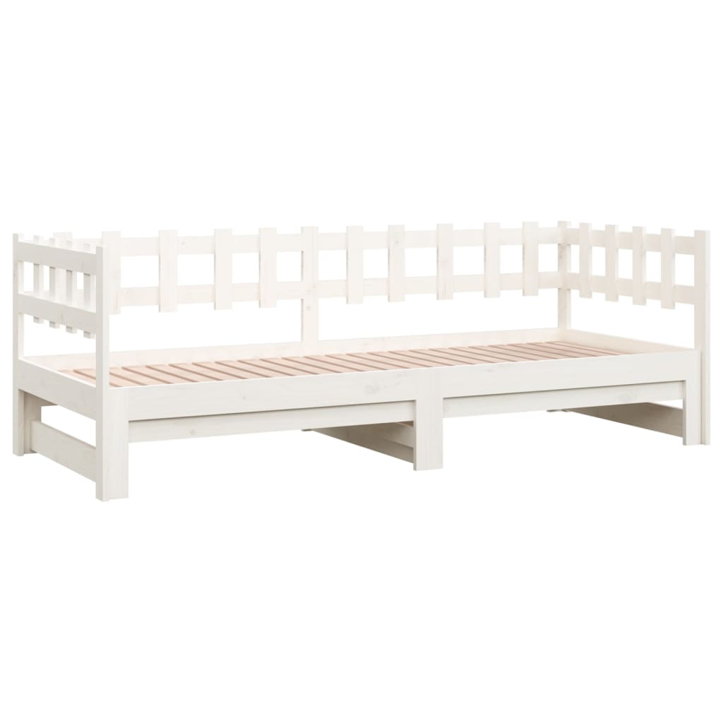 vidaXL Extendable Day Bed Solid Pine Wood 2x(90x190) cm