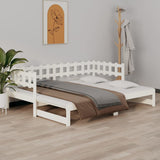 vidaXL Extendable Day Bed Solid Pine Wood 2x(90x190) cm