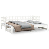 vidaXL Extendable Day Bed Solid Pine Wood 2x(90x190) cm