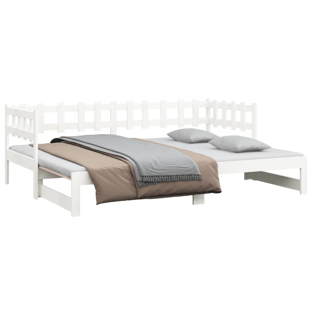 vidaXL Extendable Day Bed Solid Pine Wood 2x(90x190) cm