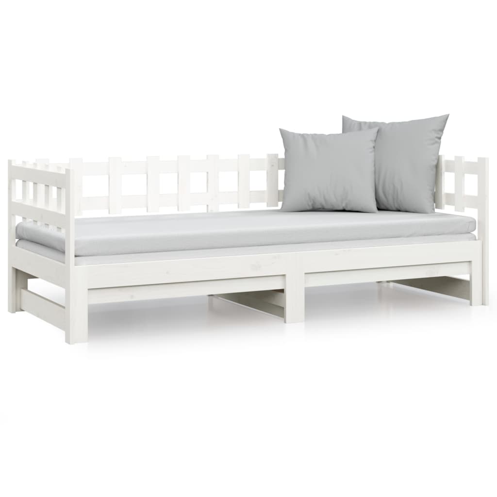 vidaXL Extendable Day Bed Solid Pine Wood 2x(90x190) cm