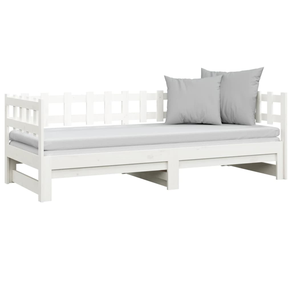 vidaXL Extendable Day Bed Solid Pine Wood 2x(90x190) cm