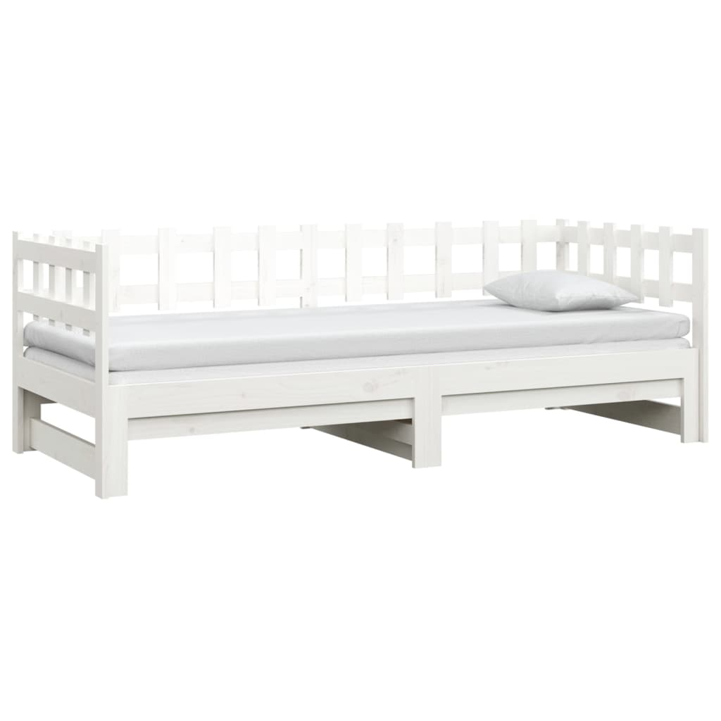 vidaXL Extendable Day Bed Solid Pine Wood 2x(90x190) cm
