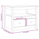 vidaXL Salontafel 71x49x55 cm massief grenenhout