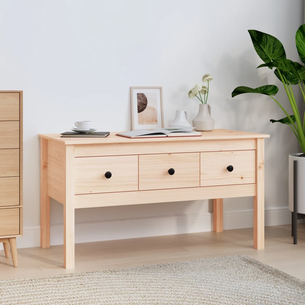 vidaXL Coffee Table 102x49x55 cm Solid Pine Wood