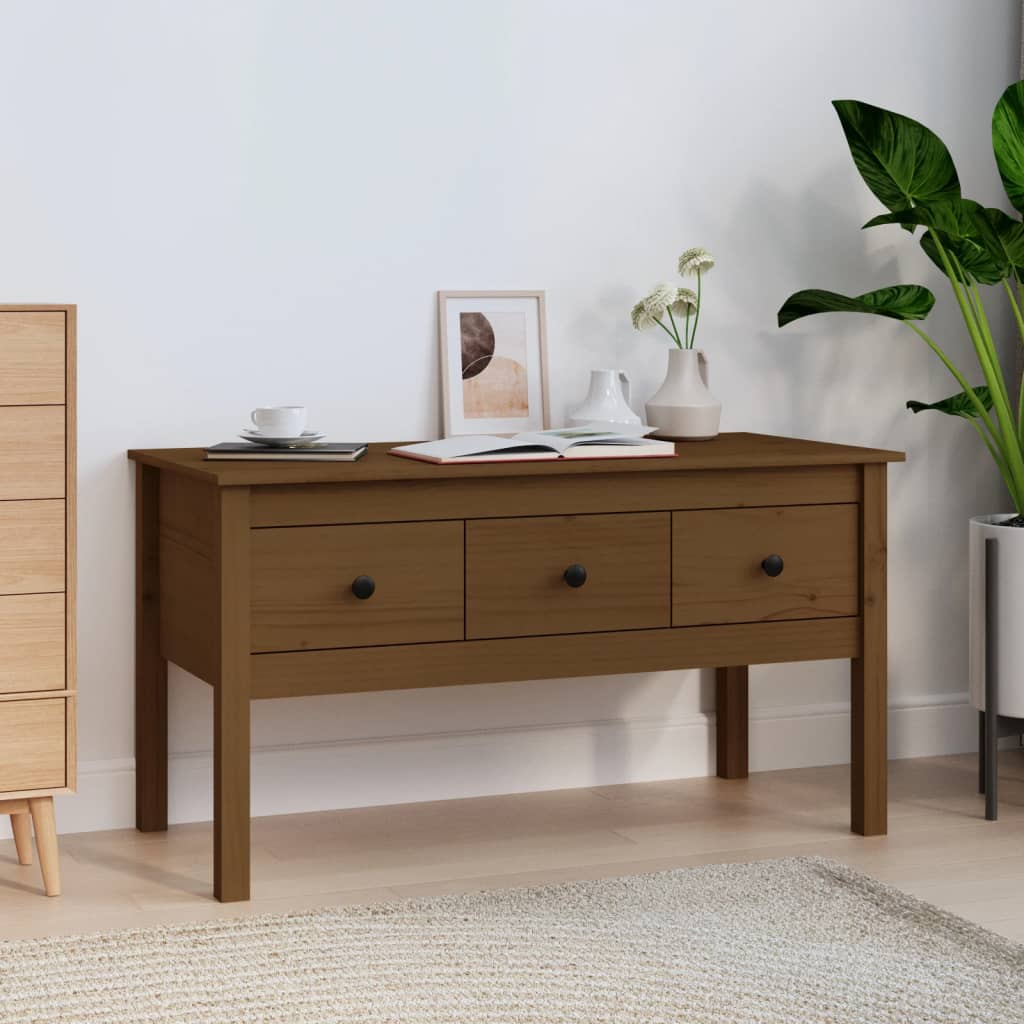 vidaXL Coffee Table 102x49x55 cm Solid Pine Wood