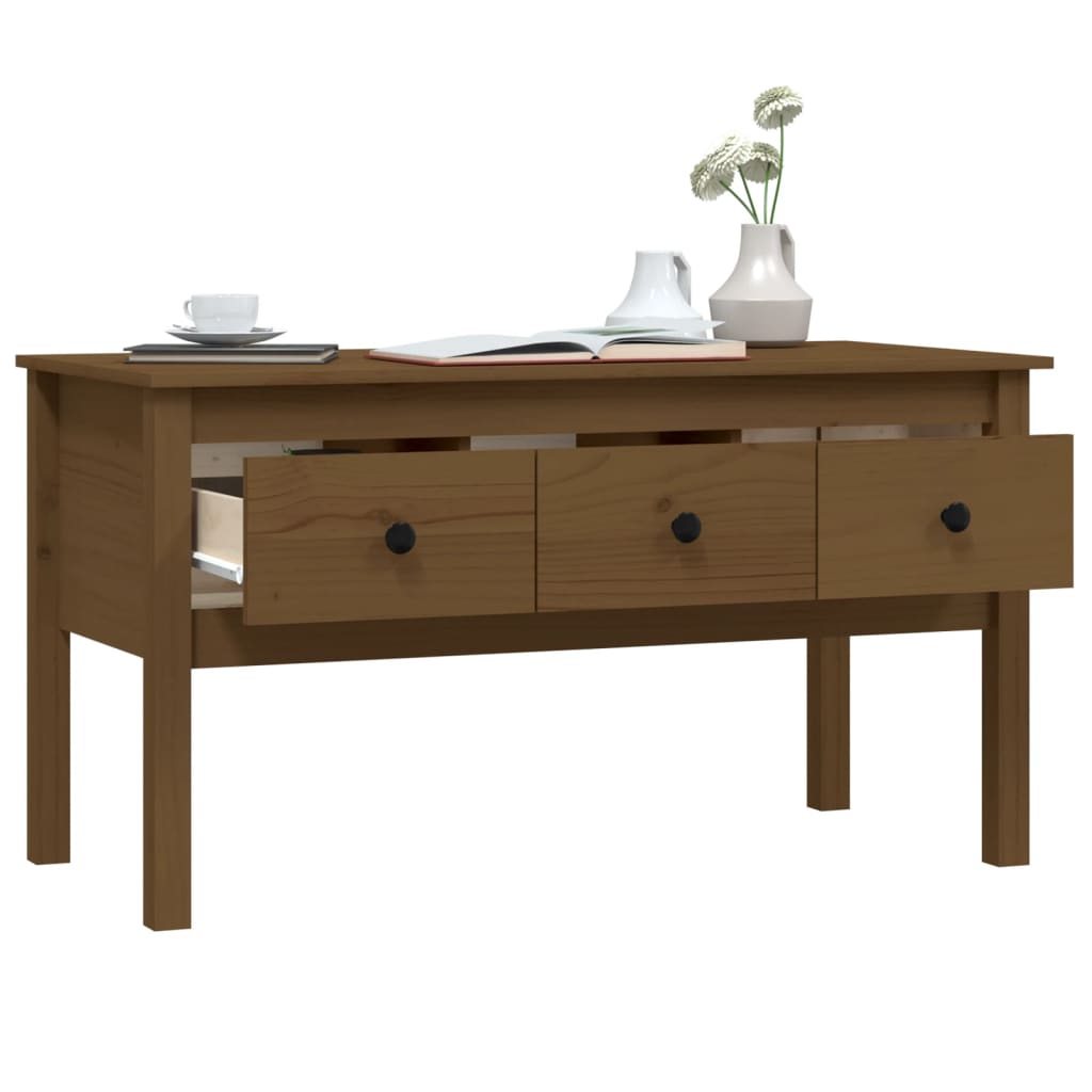 vidaXL Coffee Table 102x49x55 cm Solid Pine Wood