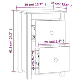 vidaXL Nachtkastjes 2 st 40x35x61,5 cm massief grenenhout