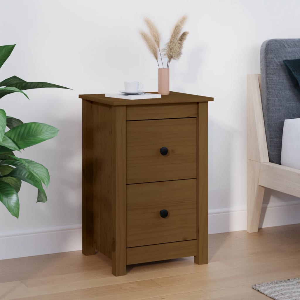 vidaXL Nachtkastjes 2 st 40x35x61,5 cm massief grenenhout