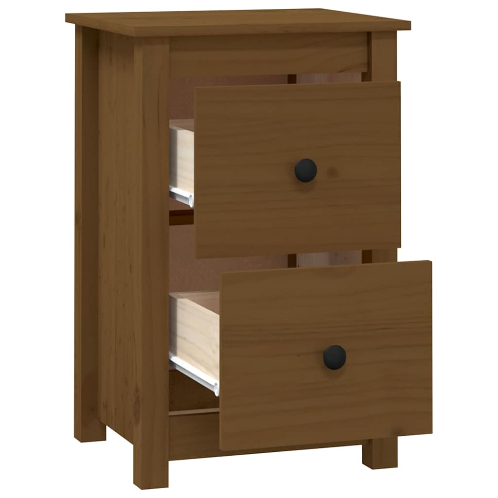 vidaXL Nachtkastjes 2 st 40x35x61,5 cm massief grenenhout