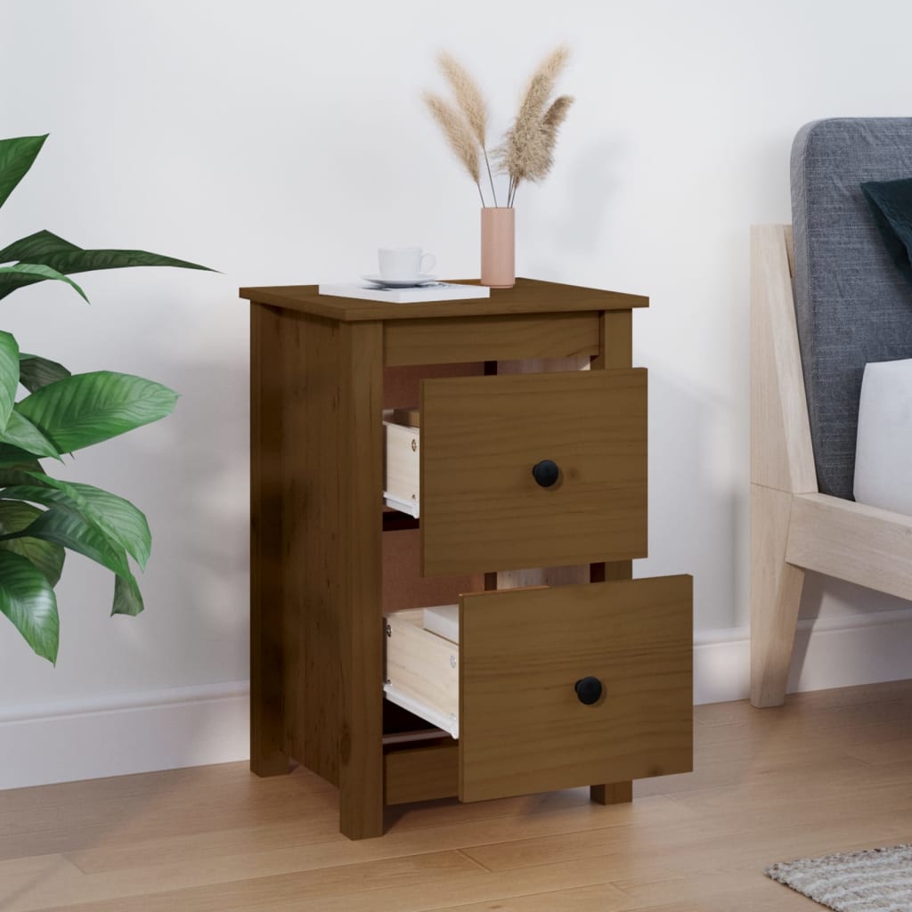 vidaXL Nachtkastjes 2 st 40x35x61,5 cm massief grenenhout