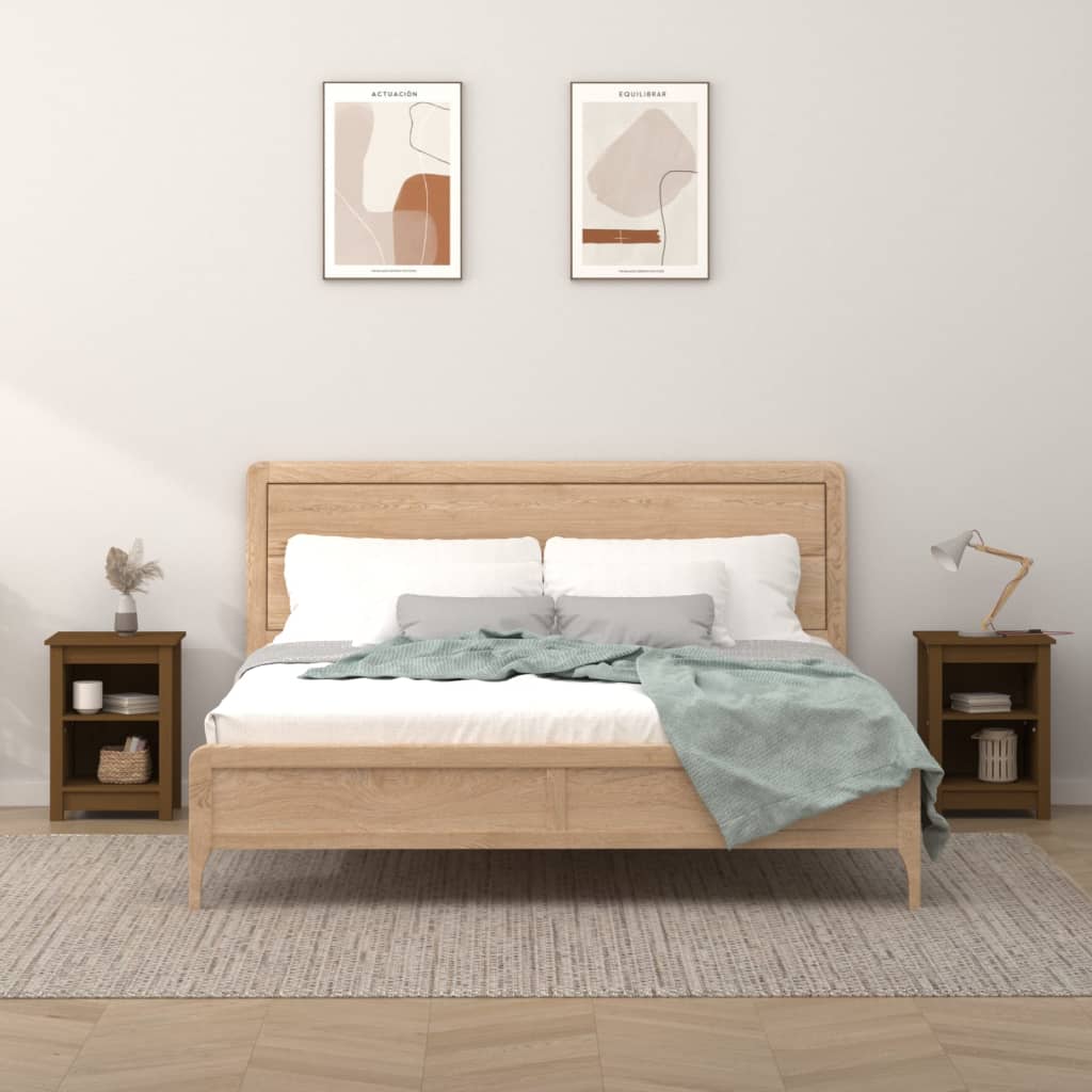 vidaXL Nachtkastjes 2 st 40x35x55 cm massief grenenhout