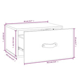 vidaXL Wall-Mounted Nightstand 40x29.5x22 cm White