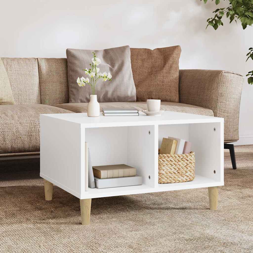 vidaXL Salontafel 60x50x36,5 cm bewerkt hout wit