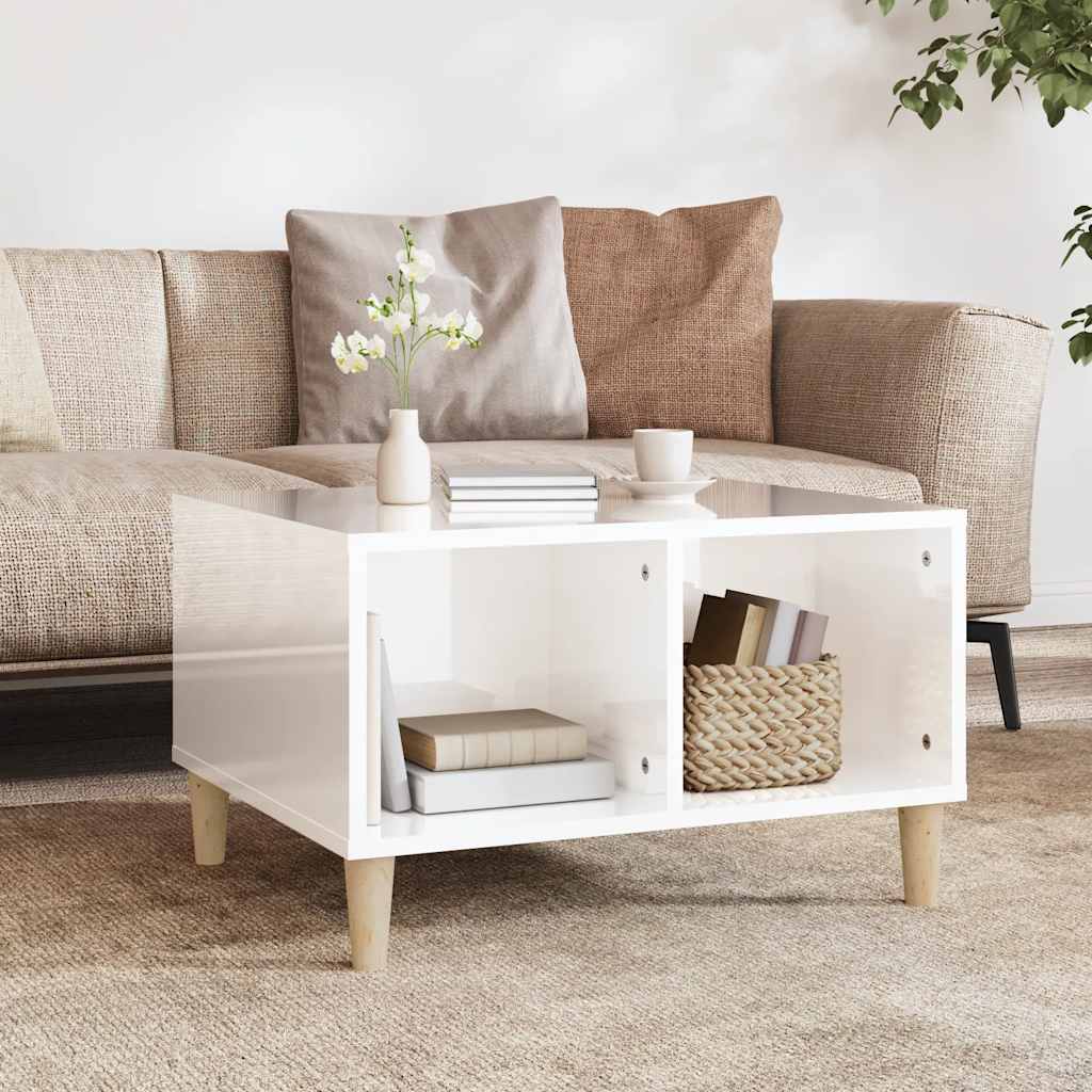 vidaXL Salontafel 60x50x36,5 cm bewerkt hout wit