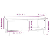 vidaXL Salontafel 90x50x36,5 cm bewerkt hout wit