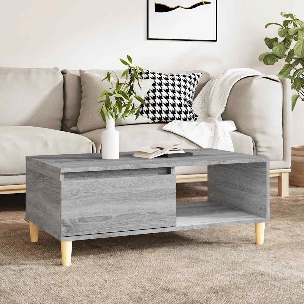 vidaXL Salontafel 90x50x36,5 cm bewerkt hout wit