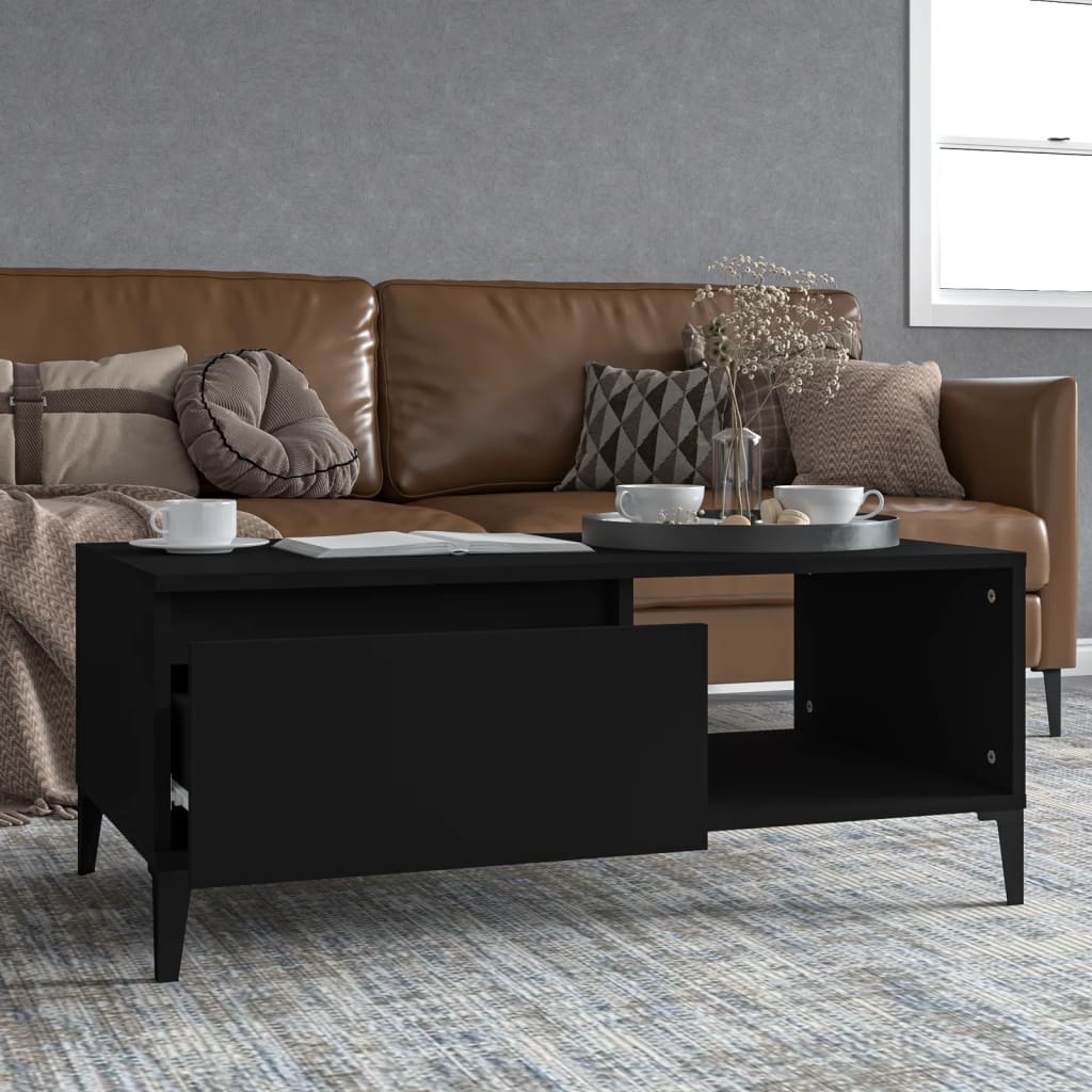 vidaXL Salontafel 90x50x36,5 cm bewerkt hout wit