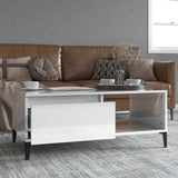 vidaXL Salontafel 90x50x36,5 cm bewerkt hout wit
