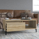 vidaXL Salontafel 90x50x36,5 cm bewerkt hout wit