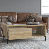 vidaXL Salontafel 90x50x36,5 cm bewerkt hout wit
