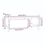 vidaXL Salontafel 90x50x36,5 cm bewerkt hout wit