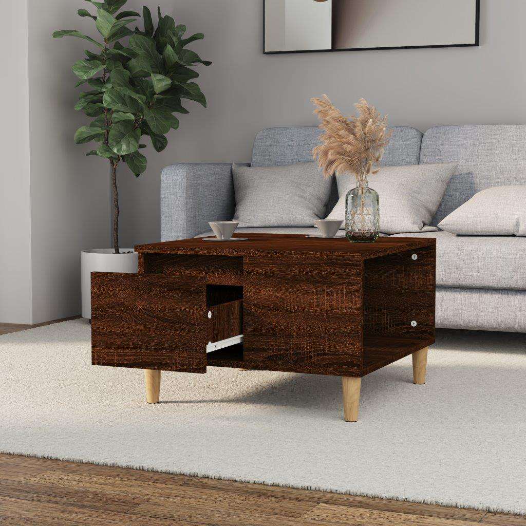 vidaXL Salontafel 55x55x36,5 cm bewerkt hout wit