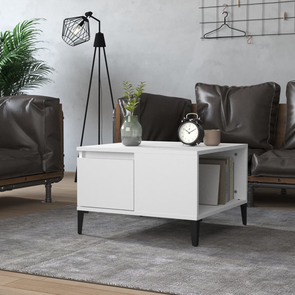 vidaXL Coffee Table 55x55x36.5 cm Engineered Wood White