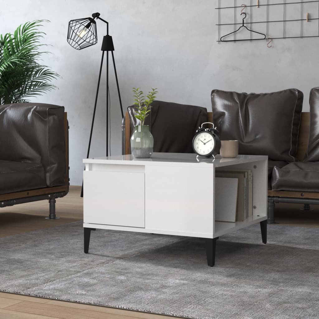vidaXL Coffee Table 55x55x36.5 cm Engineered Wood White