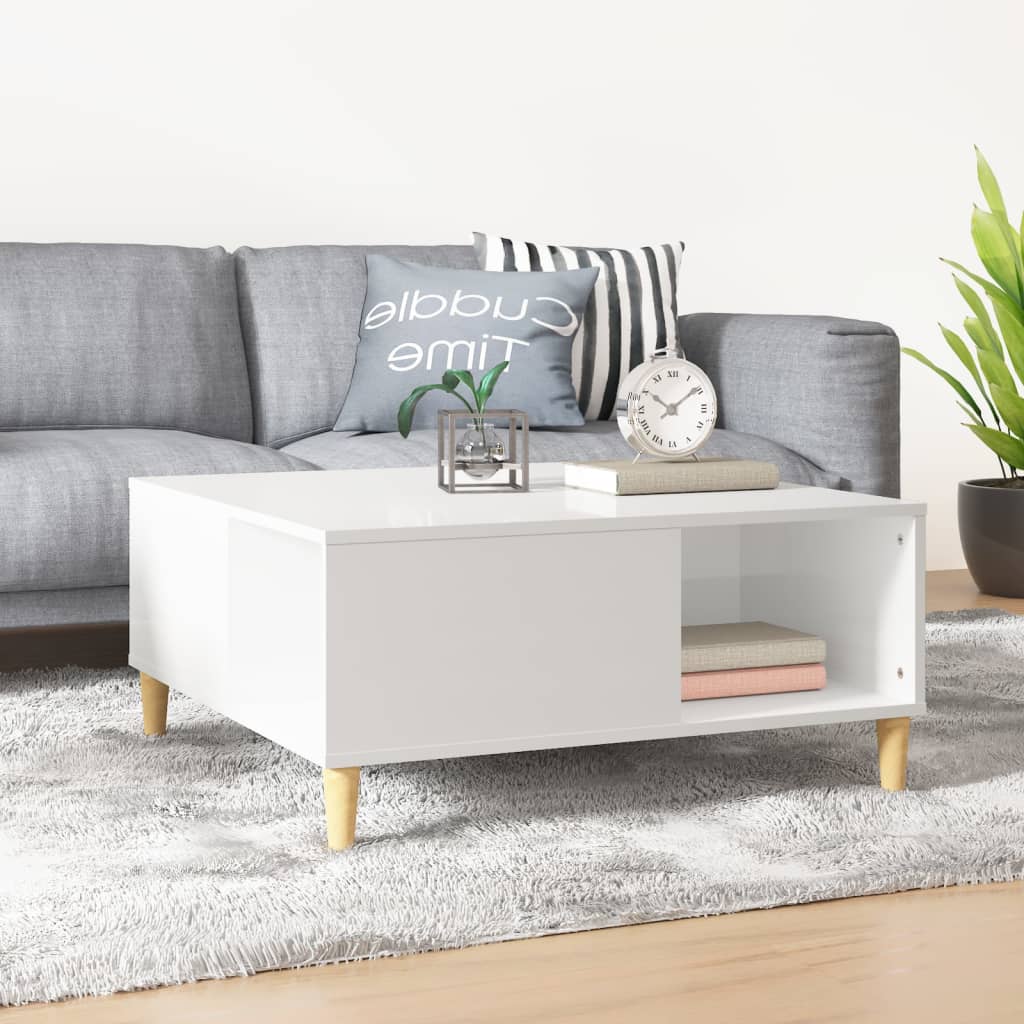 vidaXL Salontafel 80x80x36,5 cm bewerkt hout wit
