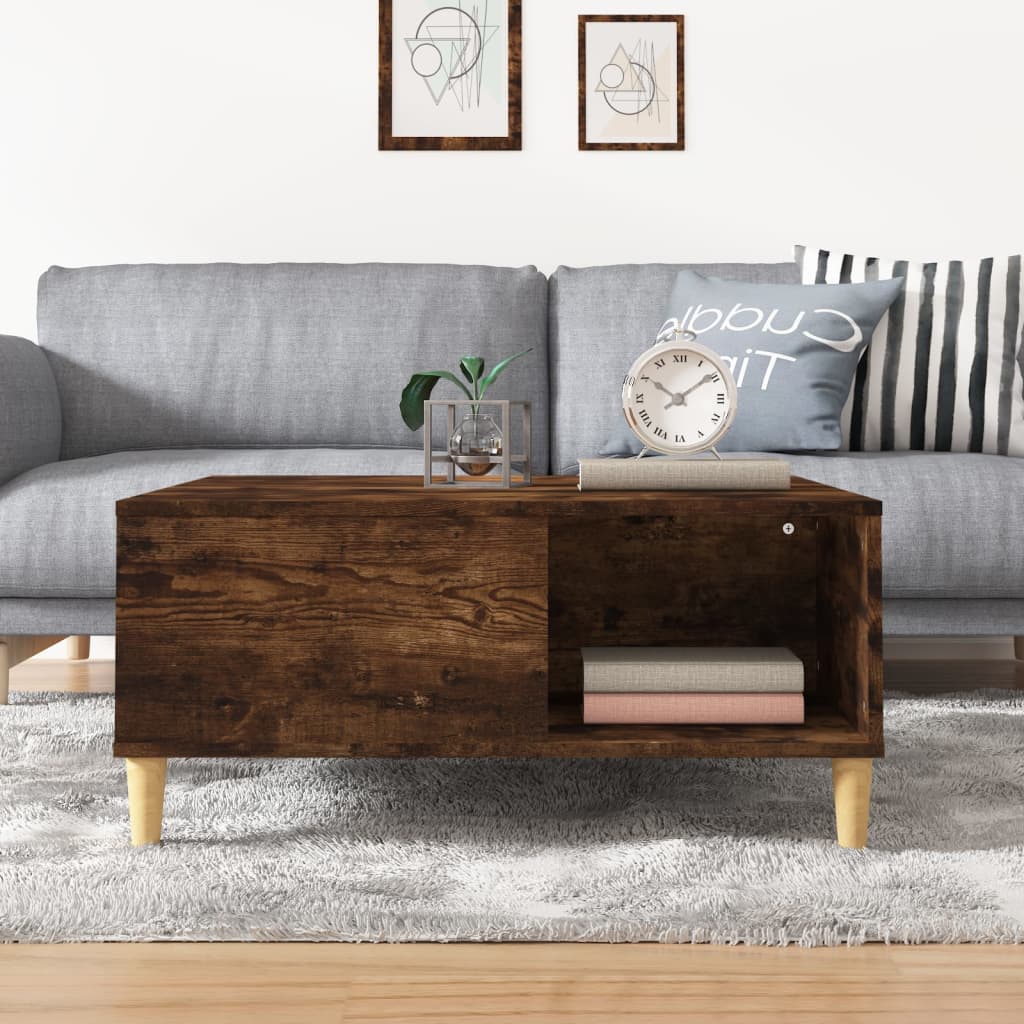 vidaXL Salontafel 80x80x36,5 cm bewerkt hout wit