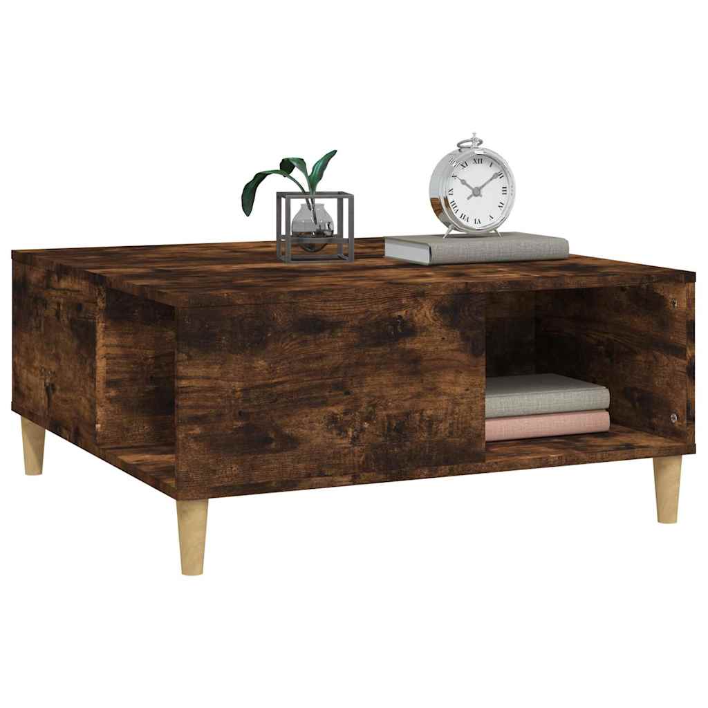 vidaXL Salontafel 80x80x36,5 cm bewerkt hout wit