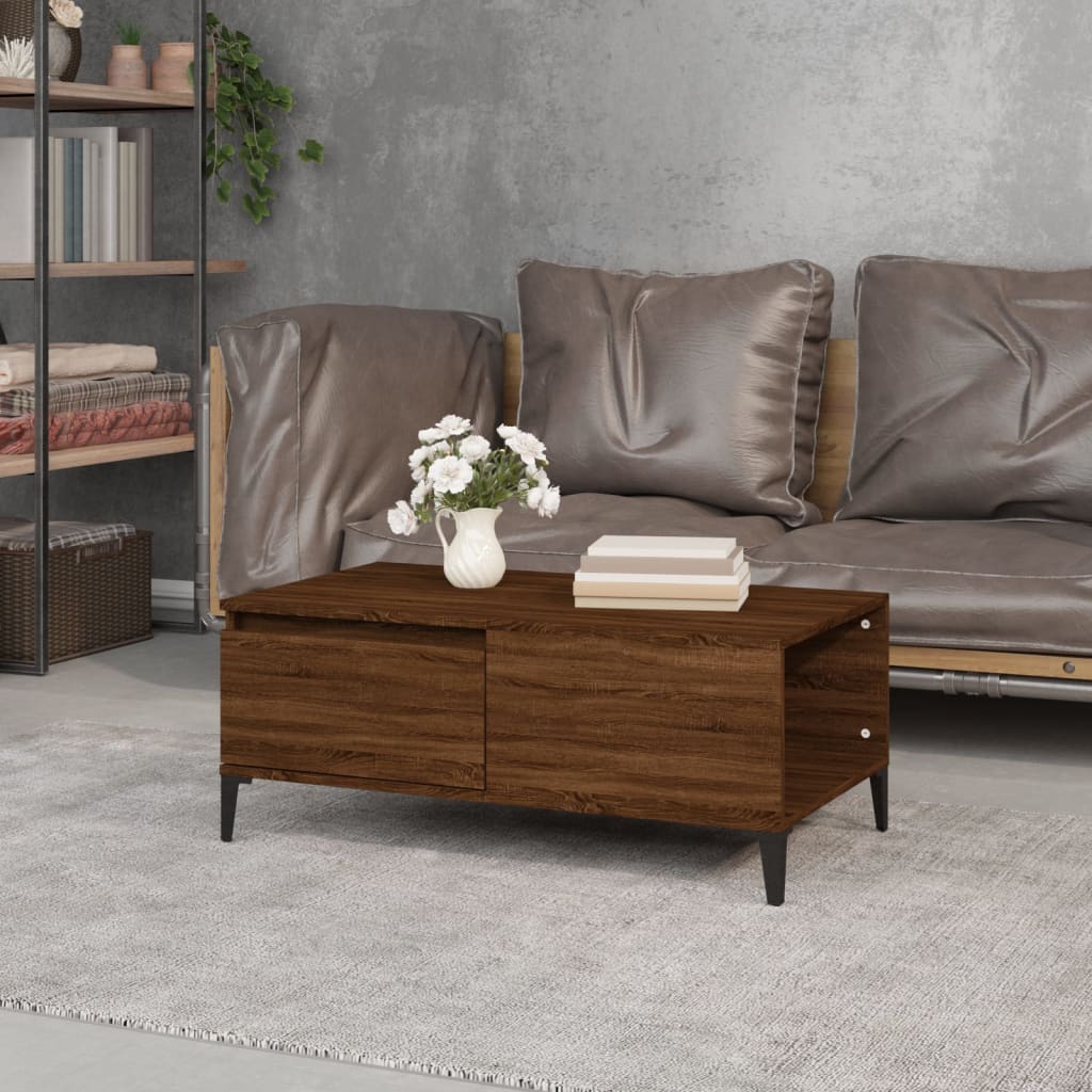 vidaXL Salontafel 90x50x36,5 cm bewerkt hout wit