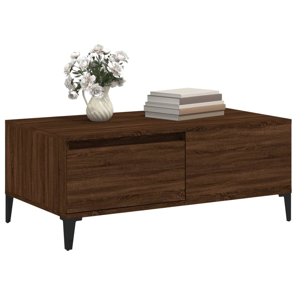 vidaXL Salontafel 90x50x36,5 cm bewerkt hout wit