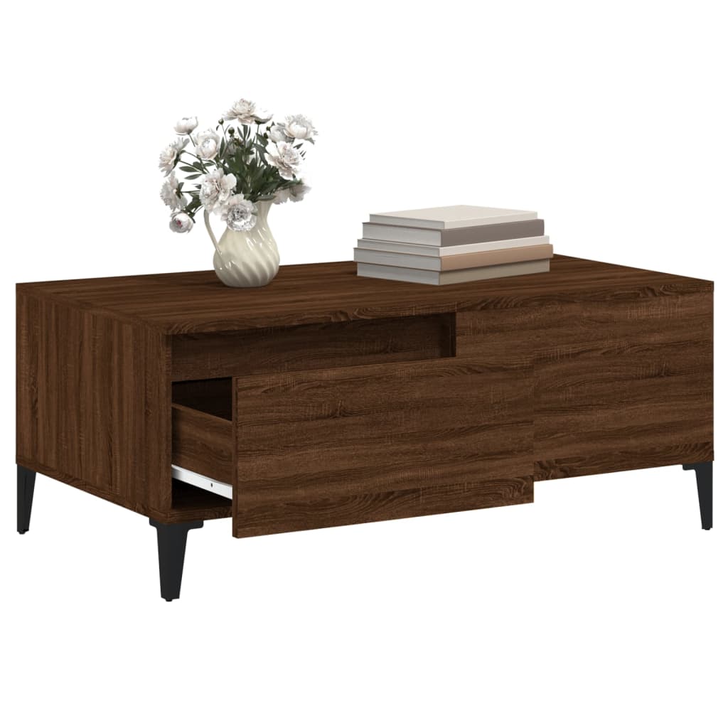 vidaXL Salontafel 90x50x36,5 cm bewerkt hout wit