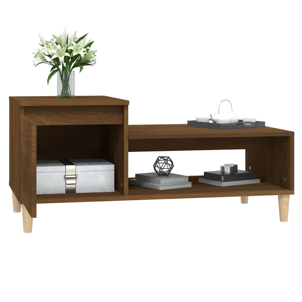 vidaXL Salontafel 100x50x45 cm bewerkt hout wit