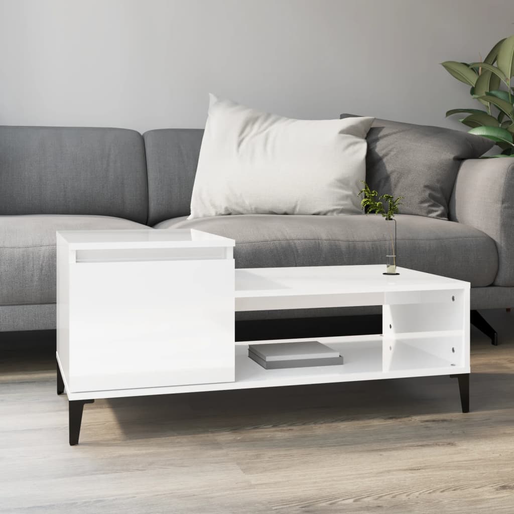 vidaXL Coffee Table 100x50x45 cm Engineered Wood White