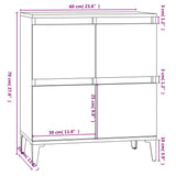 vidaXL Dressoir 60x35x70 cm bewerkt hout wit
