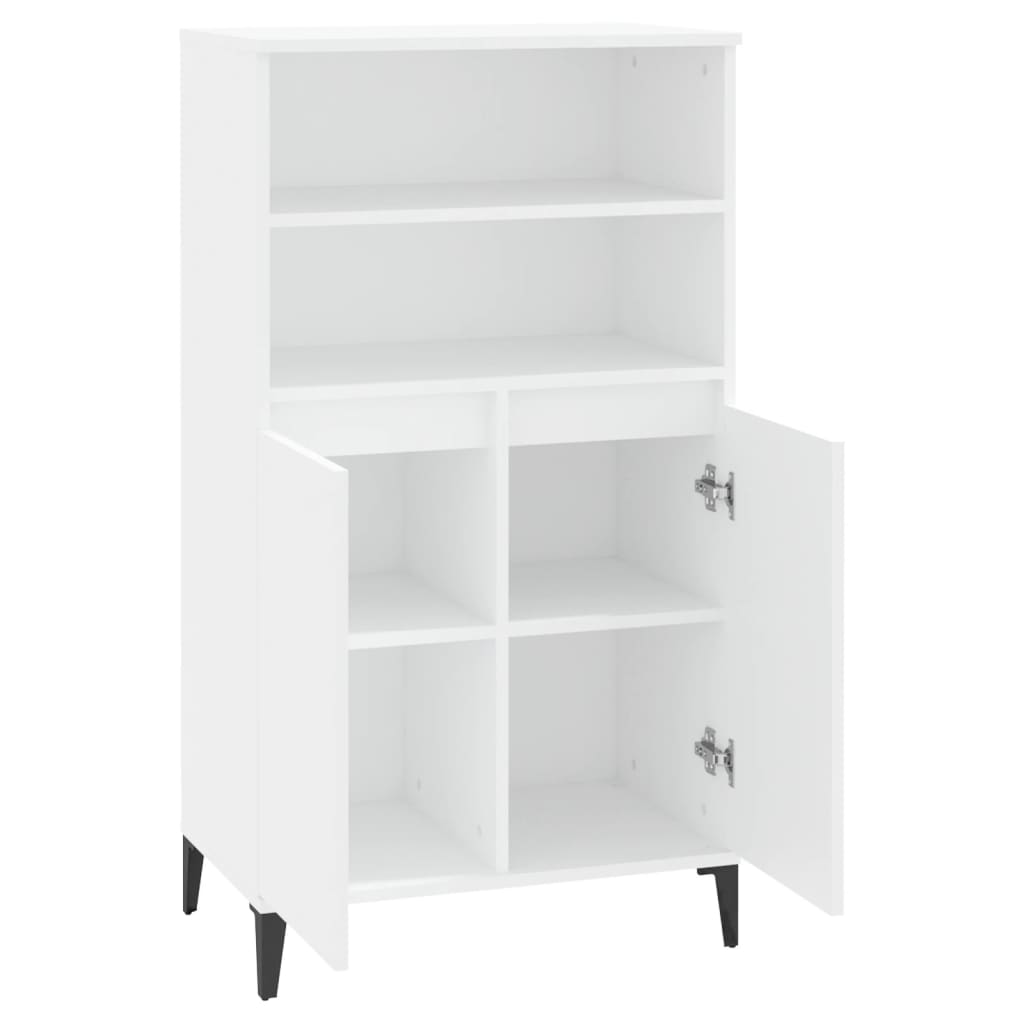 vidaXL Hoge kast 60x36x110 cm bewerkt hout wit