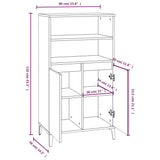 vidaXL Hoge kast 60x36x110 cm bewerkt hout wit